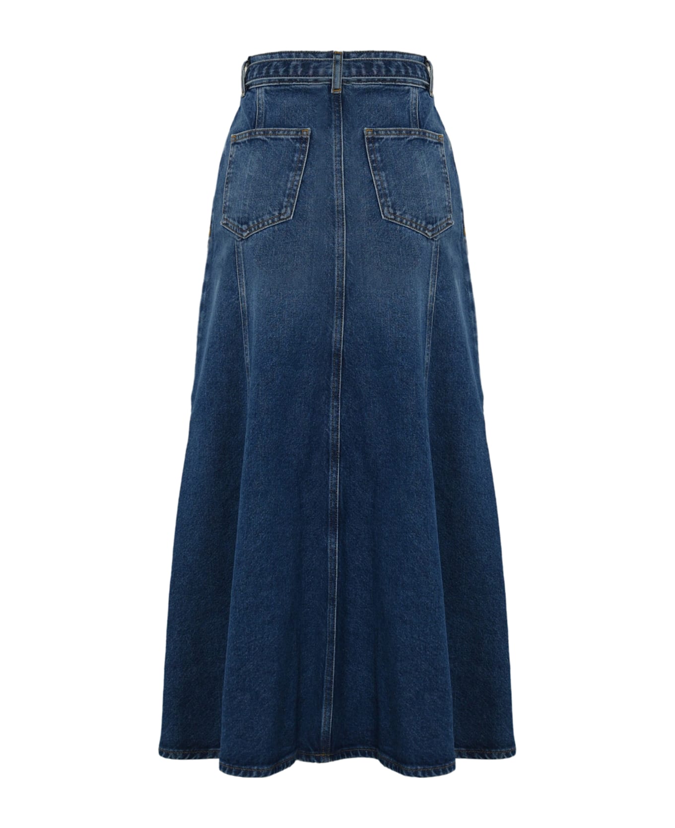 TwinSet Denim Skirt With Oval-t Belt - Denim