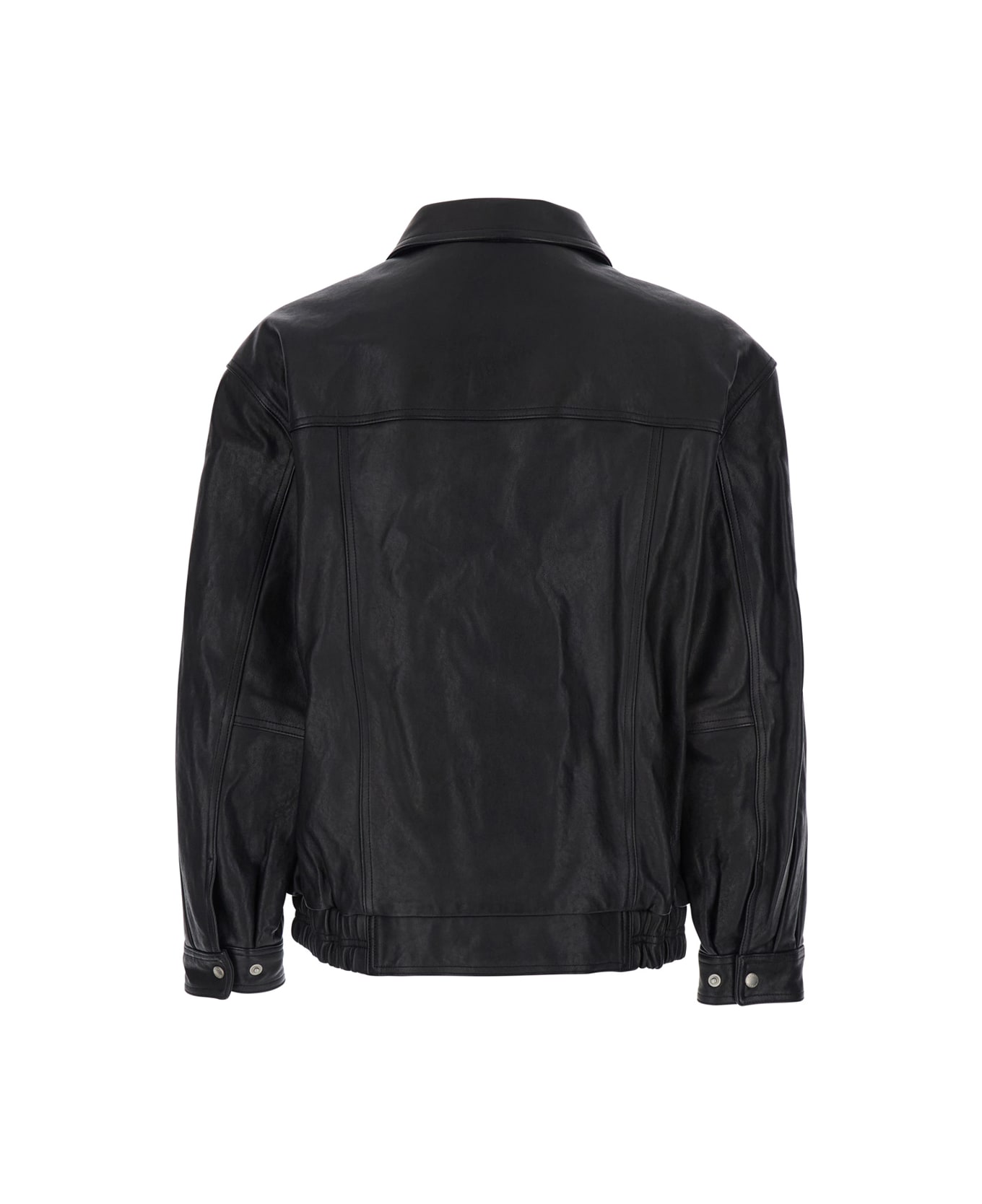 Dunst Black Jacket With Two Front Pockets And Distressed Effect In Leather Man - Black