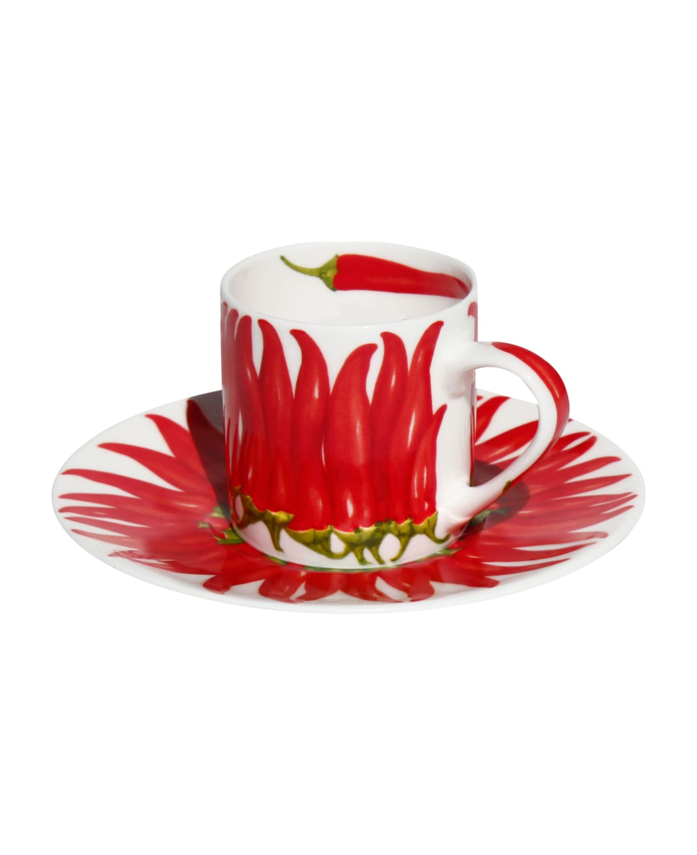 Taitù Set of 2 Espresso Cups & Saucers RED PEPPER - RED Collection - Red お皿＆ボウル