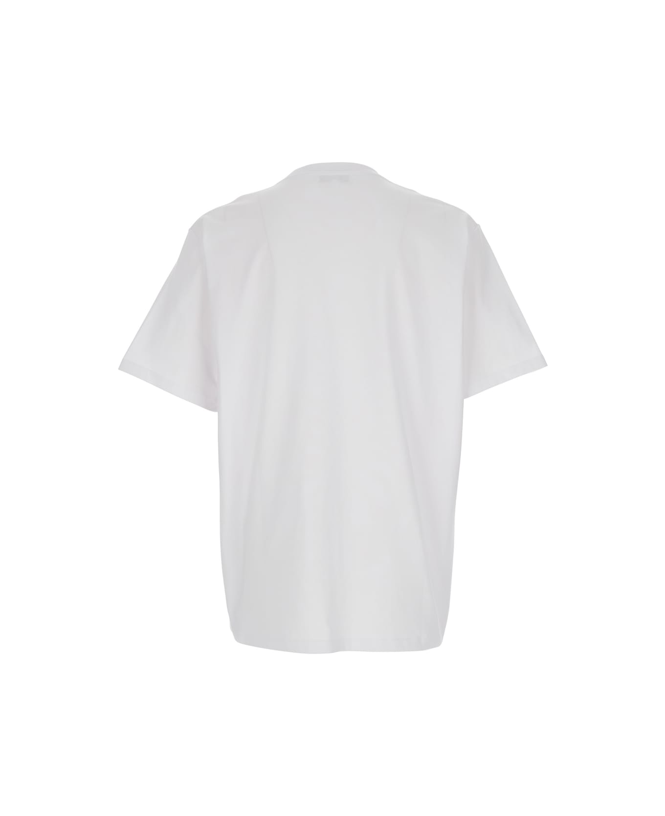 J.W. Anderson White Crewneck T-shirt With Logo Embroidery On The Front In Cotton Man - White
