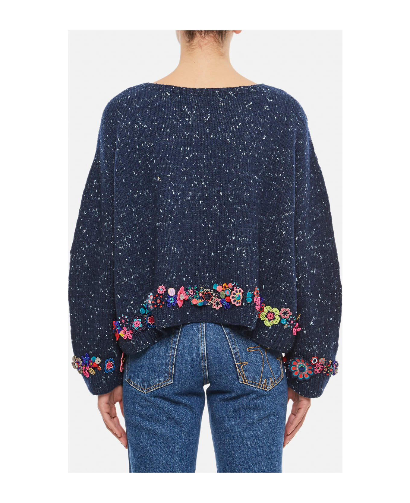 Péro Knit Oversize Sweater - Blue