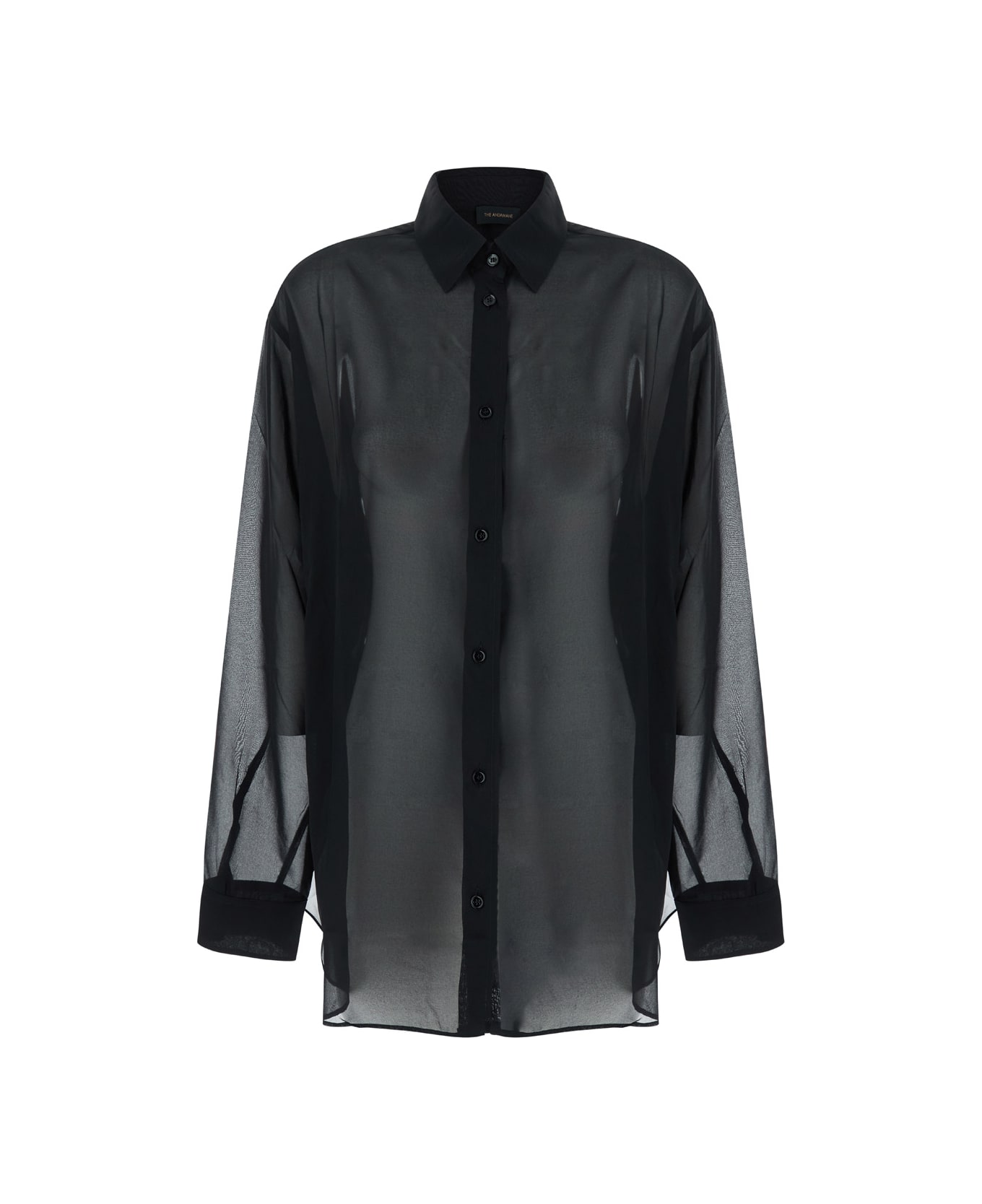 The Andamane Black Shirt With Buttons In Stretch Silk Woman - Black