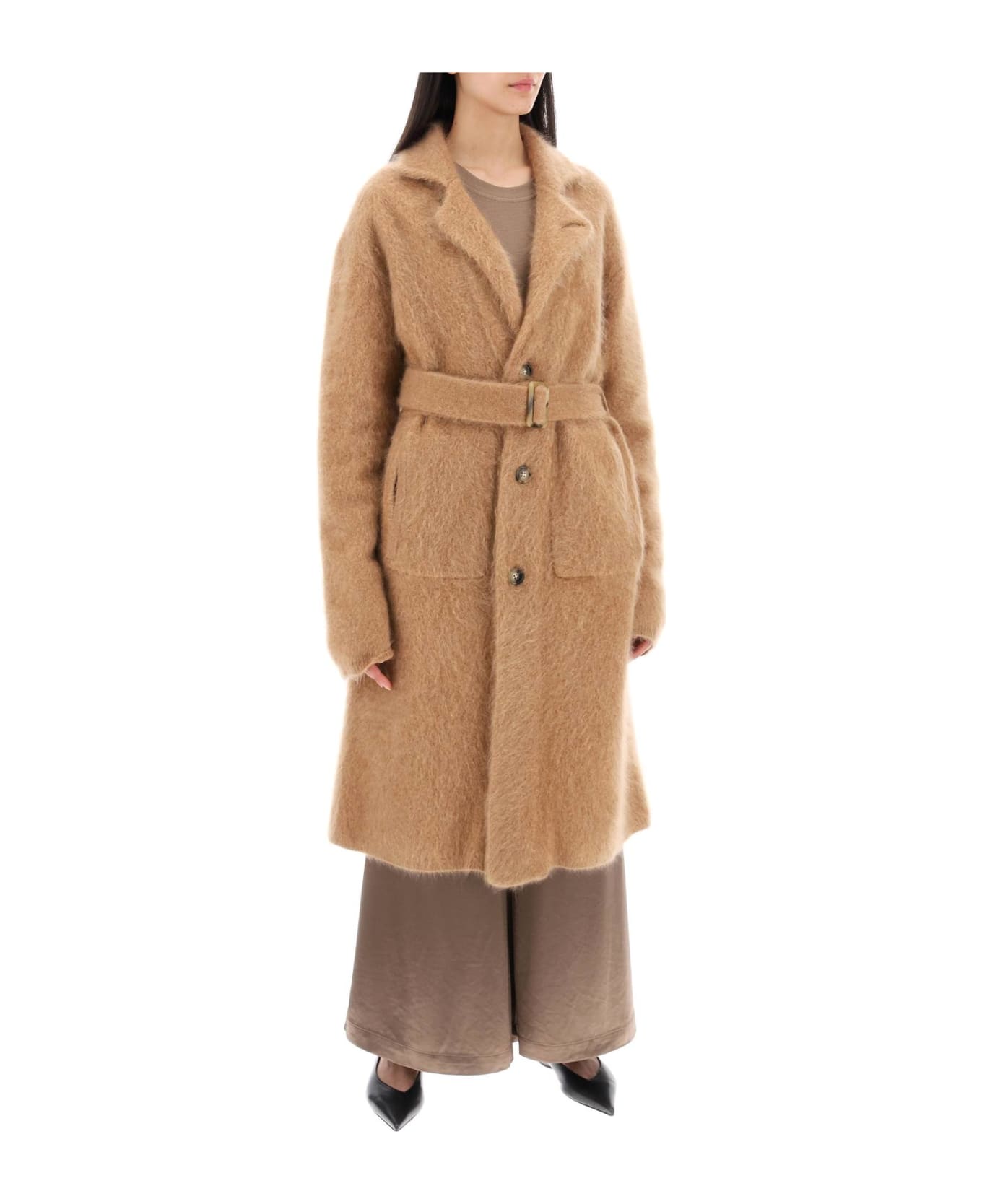 Guest in Residence Brushed Cashmere Coat - ALMOND (Brown)