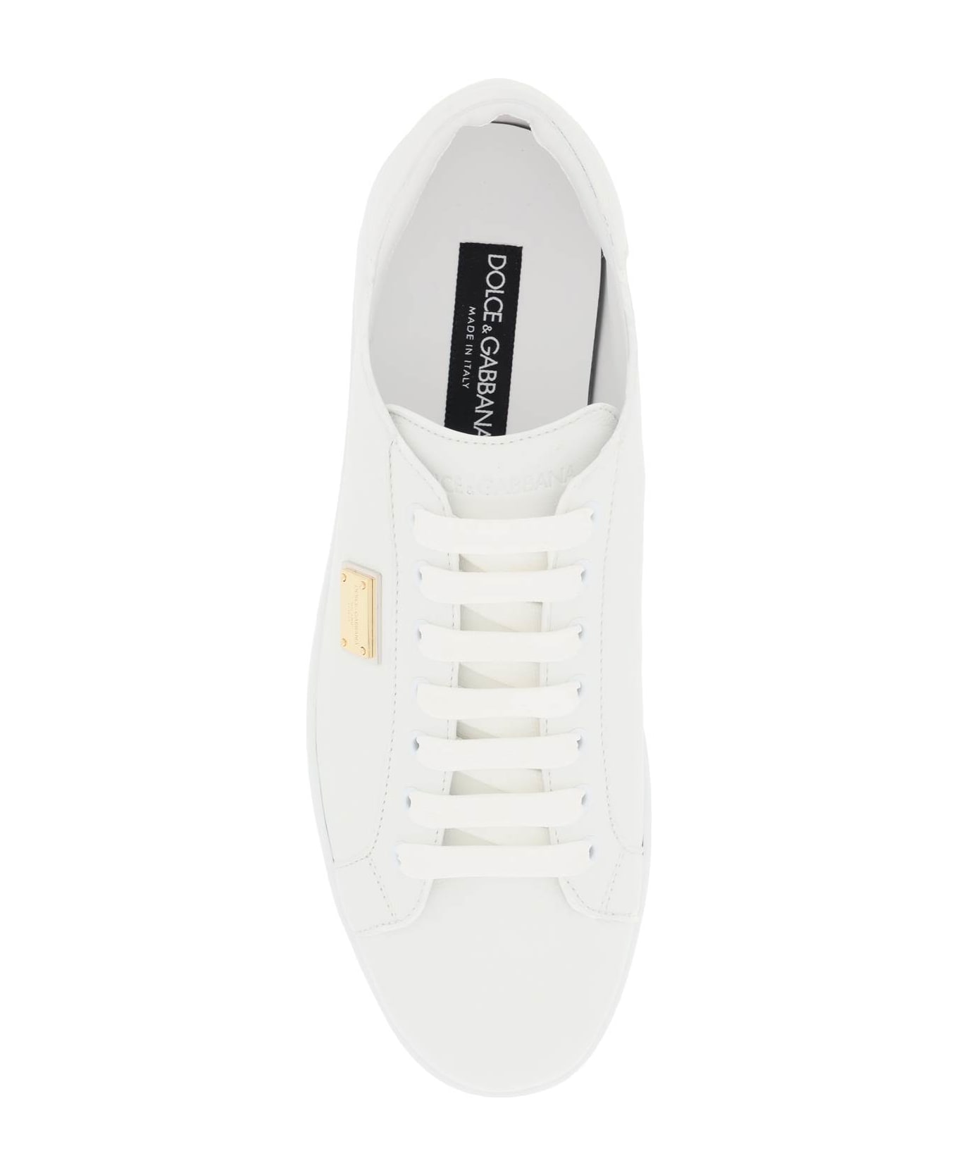 Dolce & Gabbana Leather 'saint Tropez' Sneakers - White