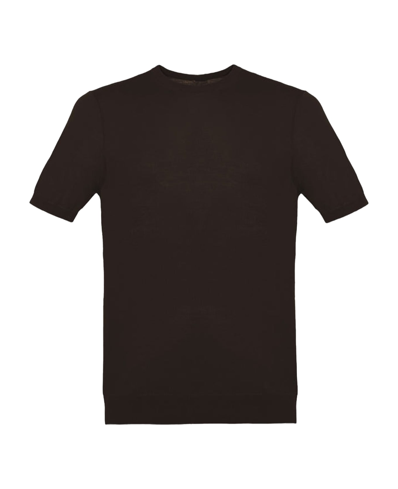 Malo Brown Crew-neck T-shirt In Cotton - FANGO