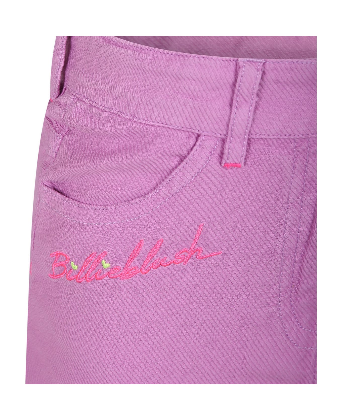 Billieblush Purple Skirt For Girl With Logo - Pink