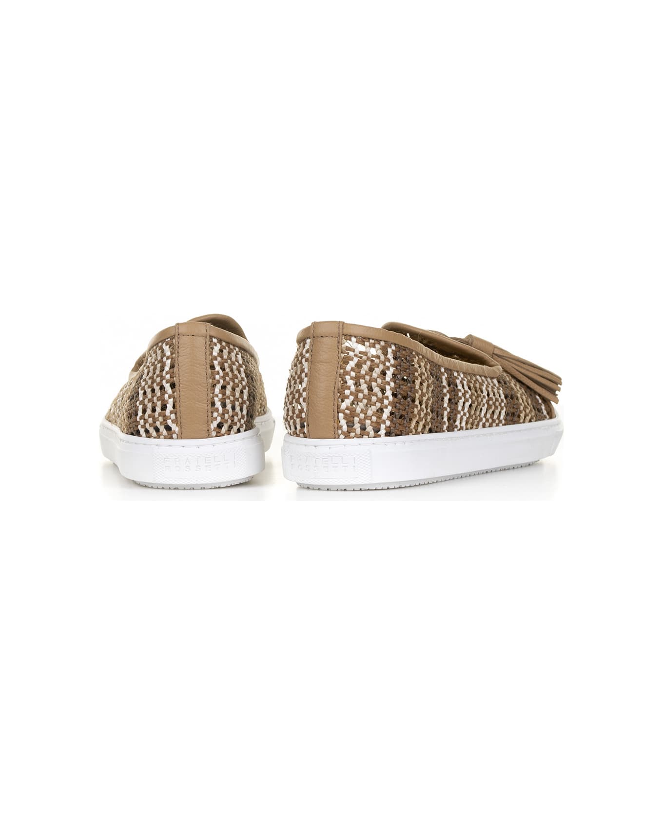 Fratelli Rossetti One Slip-ons In Woven Leather With Tassels - MANDORLA