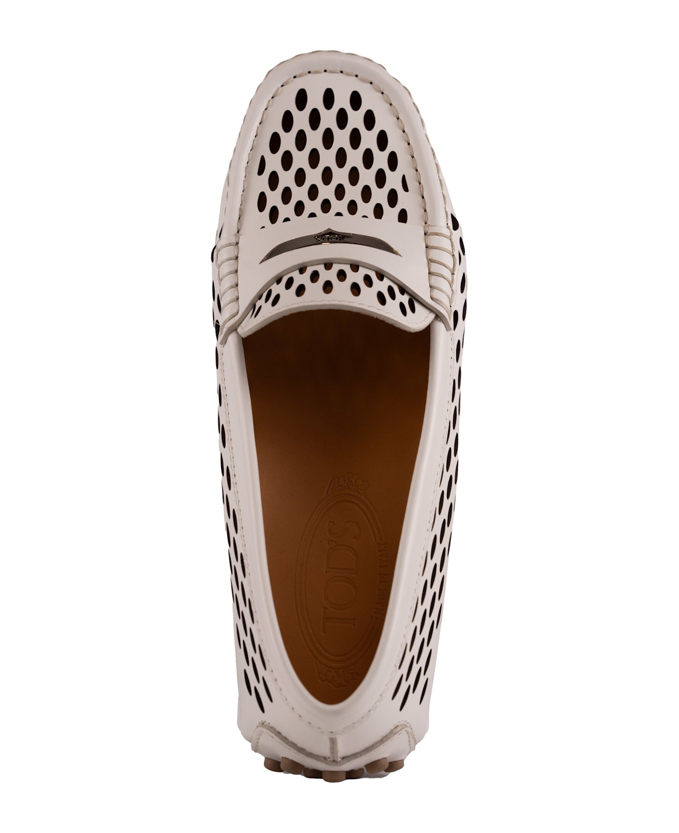 Tod
s Perforated Leather Loafers - CREMA フラットシューズ