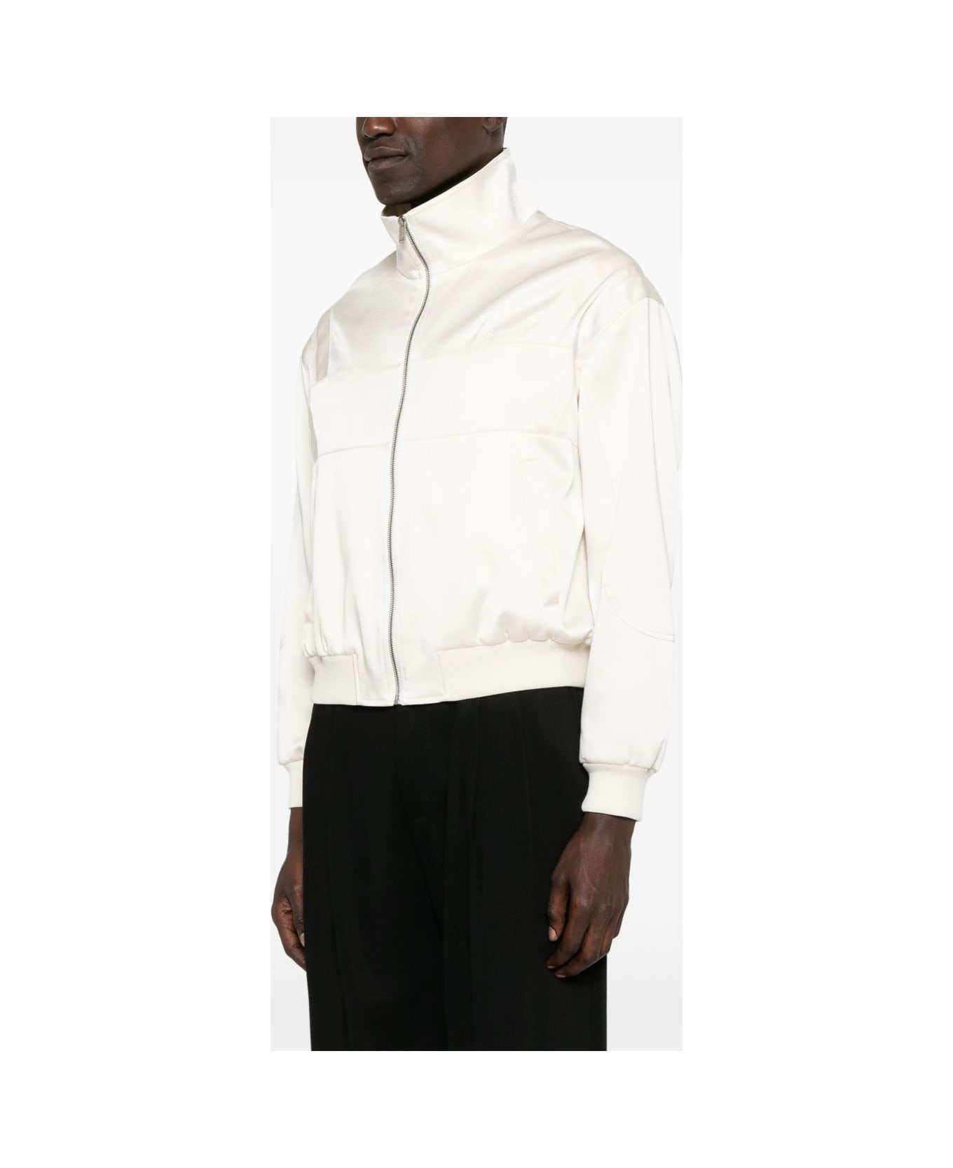 Saint Laurent Satin Bomber Jacket - White