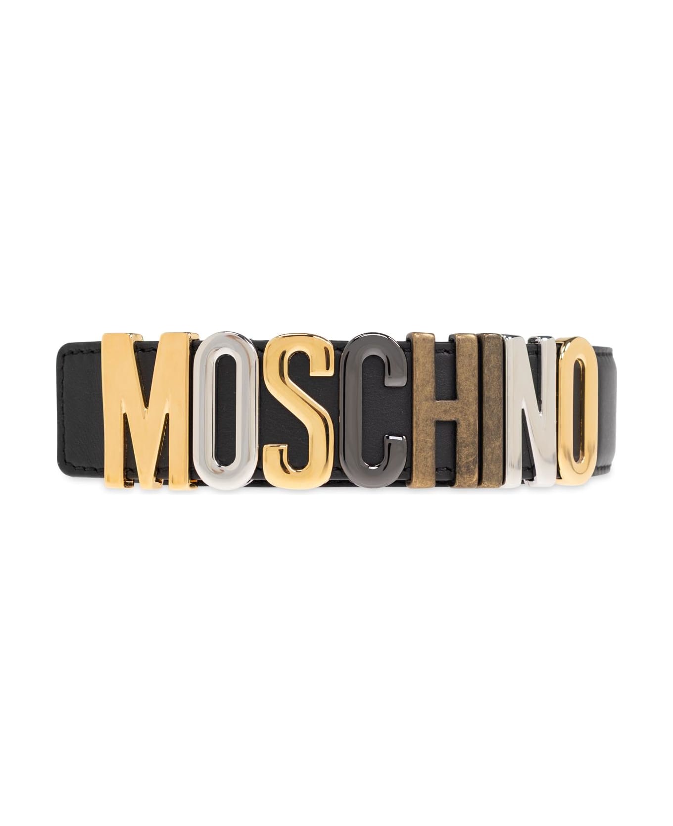 Moschino Belt With Logo - BLACK