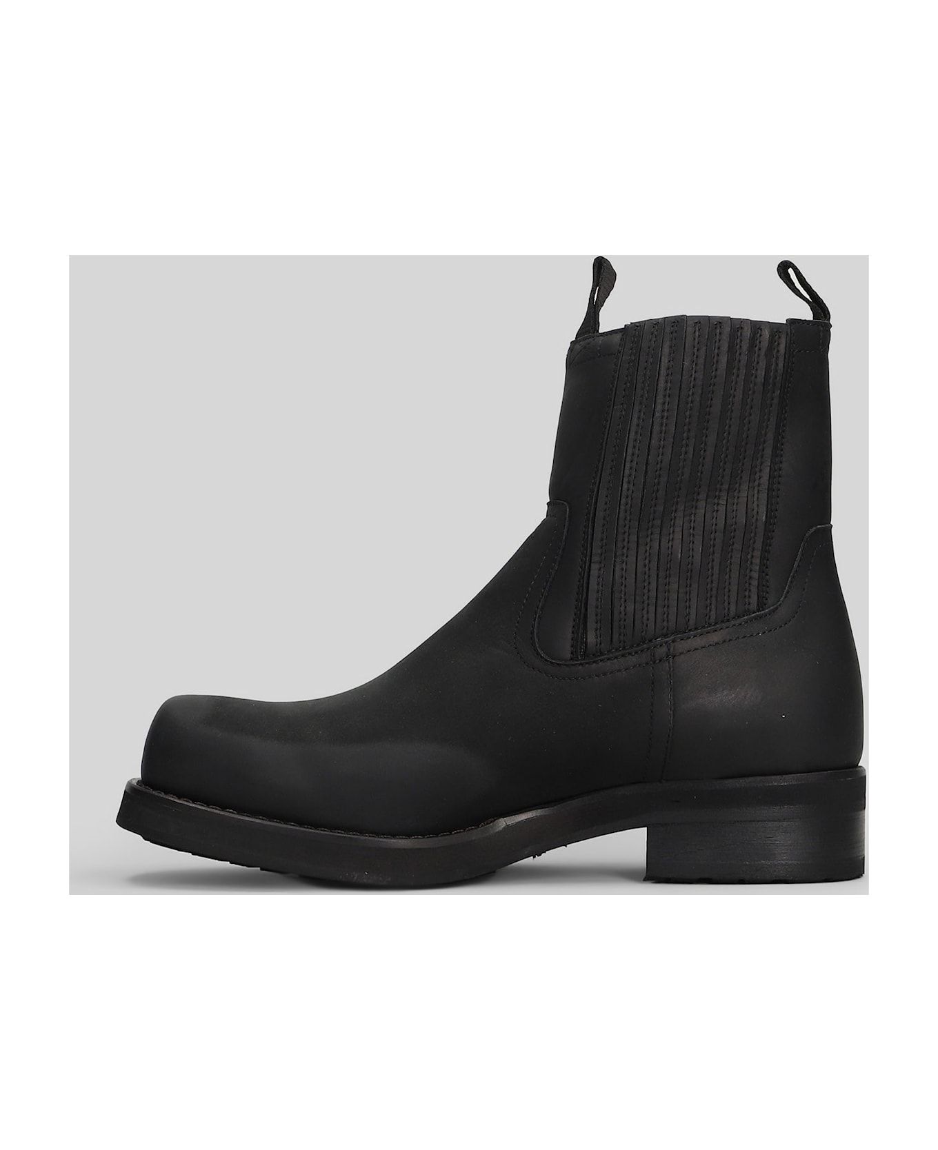 Paura Nessuno Low Boot Ankle Boots In Black Leather - black