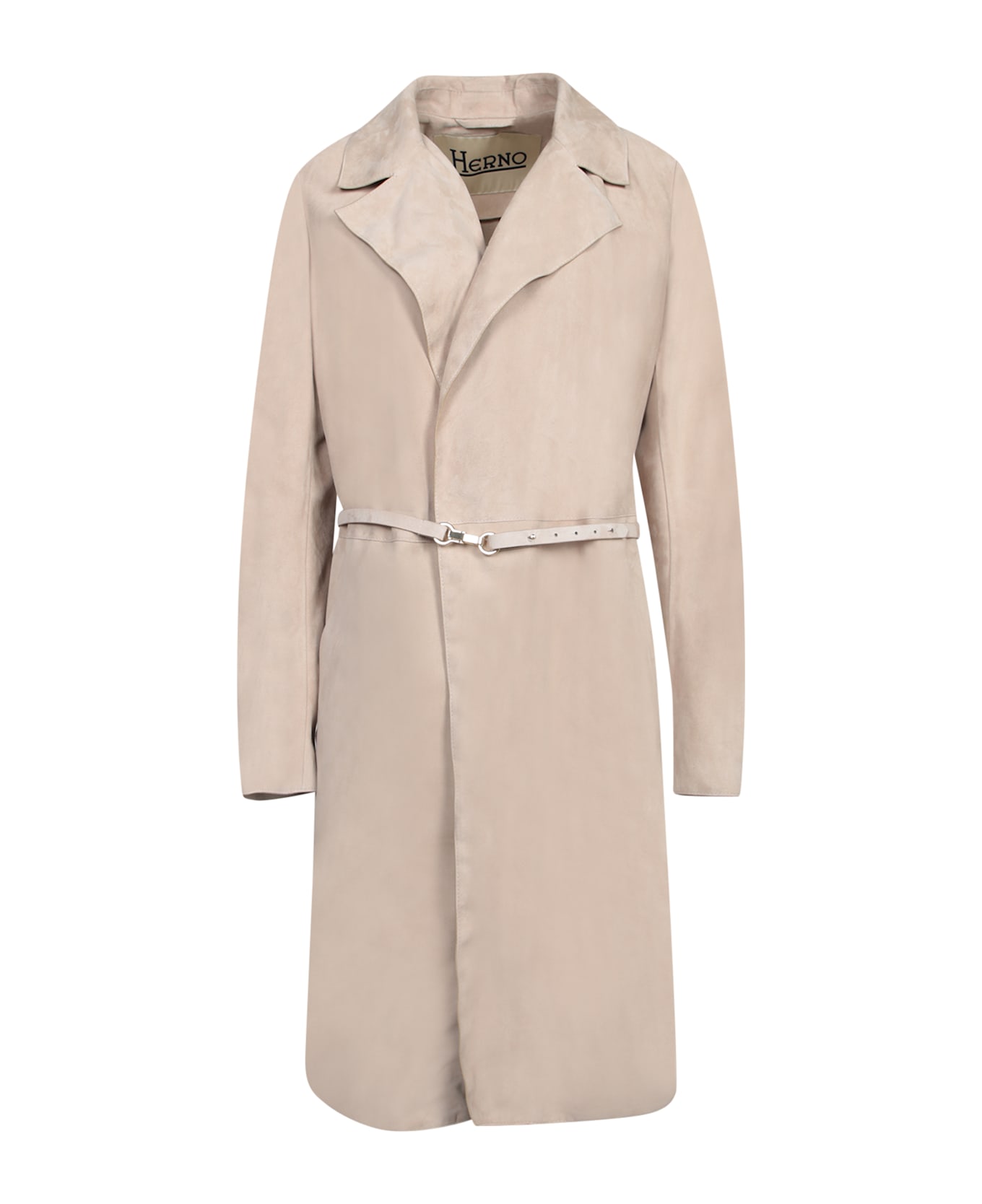 Herno Beige Suede Duster Coat - Beige