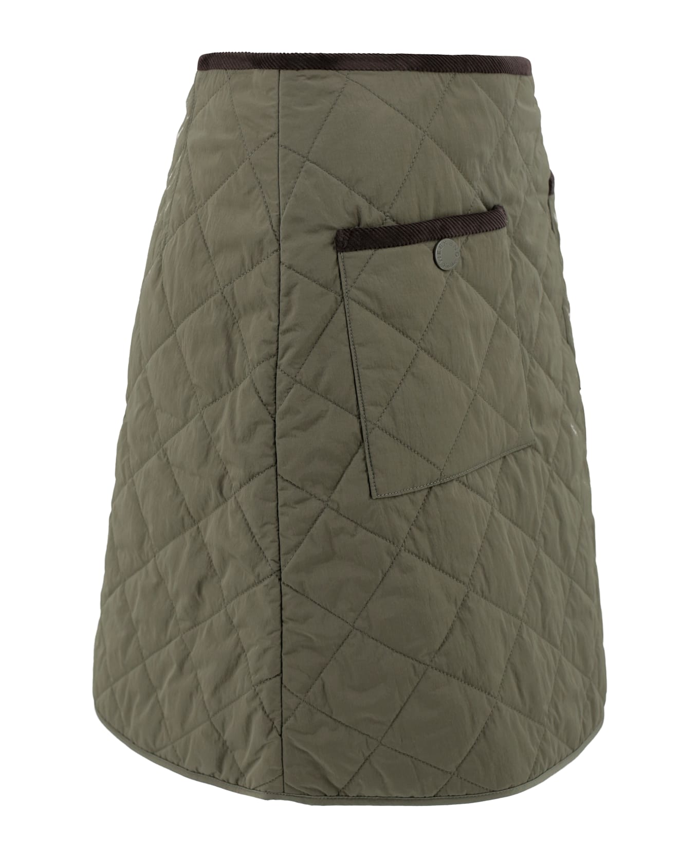 Weekend Max Mara Drip-proof Taffeta Short Skirt - Kaki
