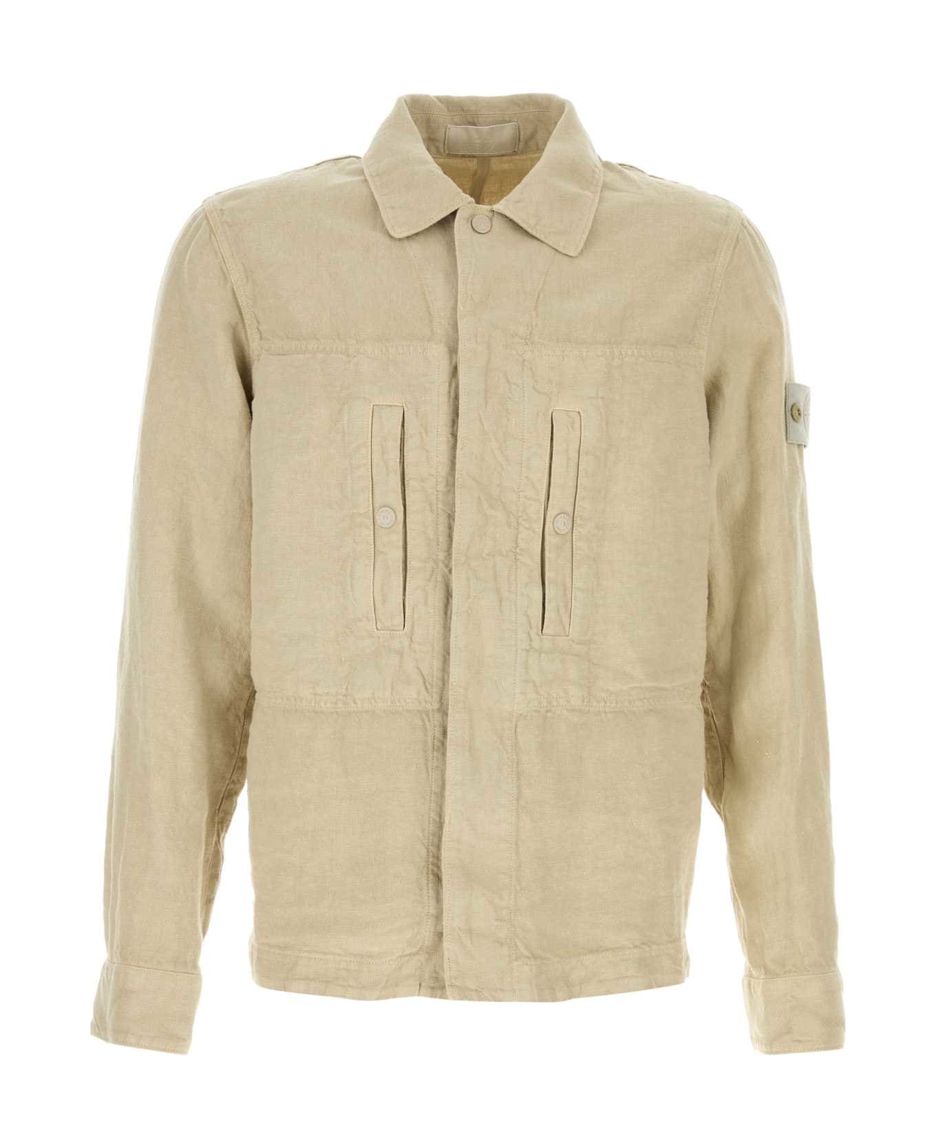 Stone Island Beige Linen Shirt - BEIGE