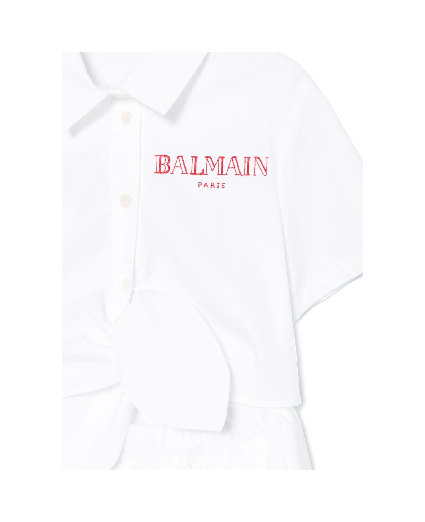 Balmain Abito Con Logo - White