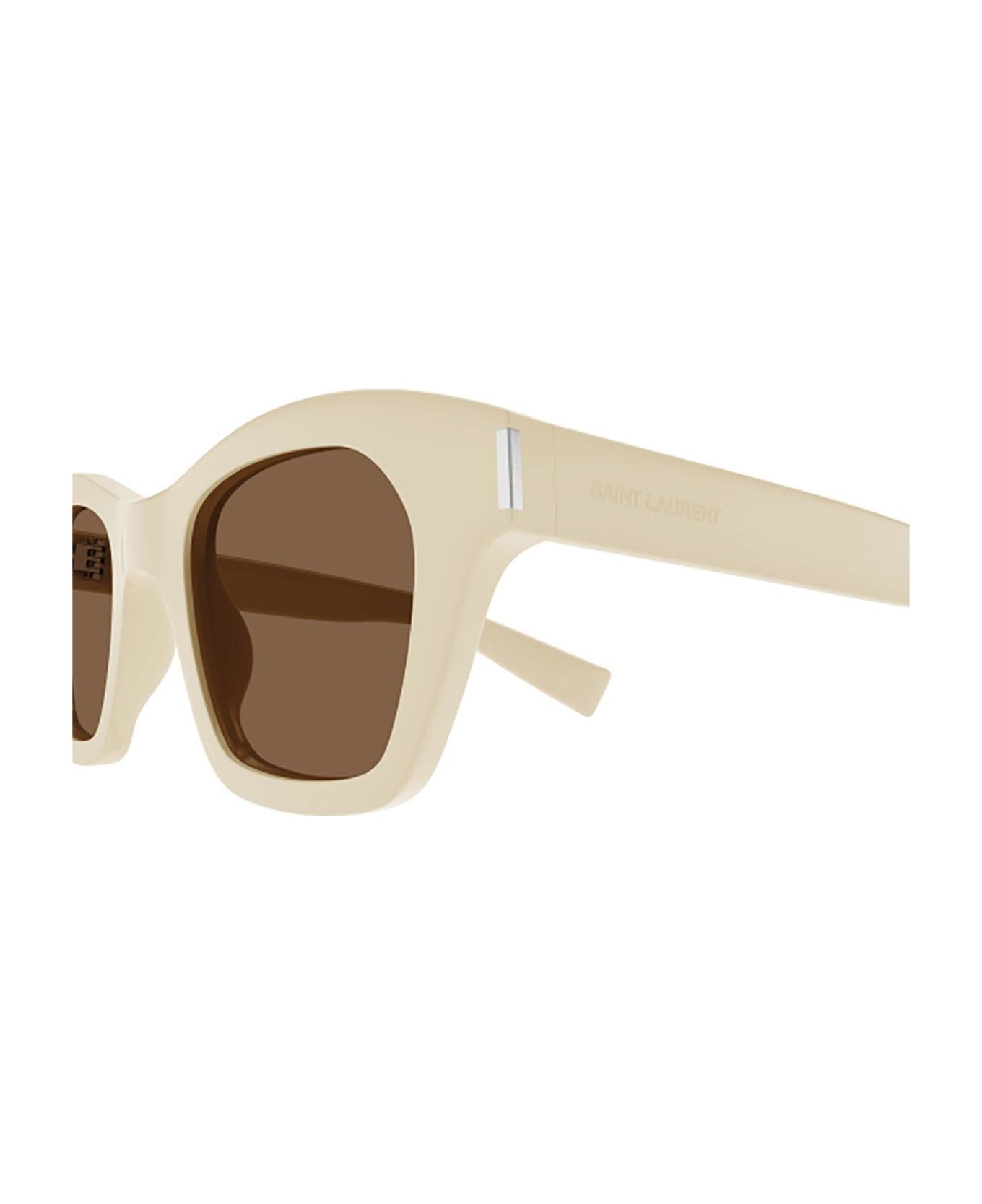 Saint Laurent Eyewear Cat-eye Frame Sunglasses - 004 ivory ivory brown