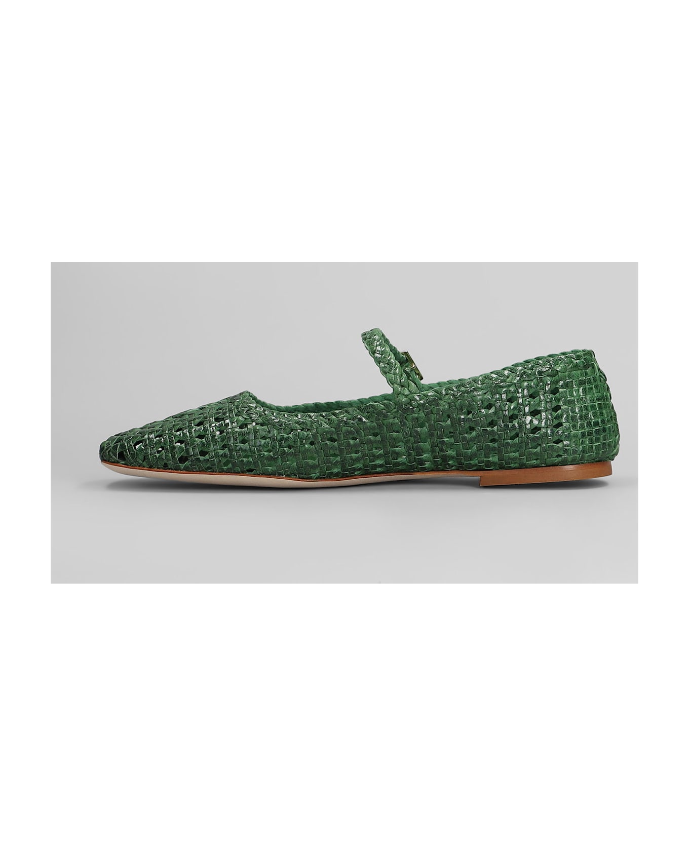 Fabio Rusconi Ballet Flats In Green Leather - green