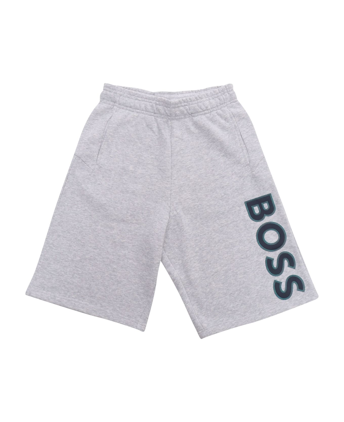 Hugo Boss Gray Shorts With Logo - GREY ボトムス