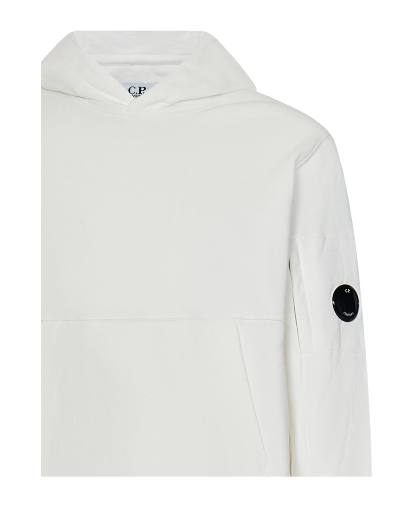 C.P. Company Diagonal Raised Fleece Sweatshirt - Gauze white
