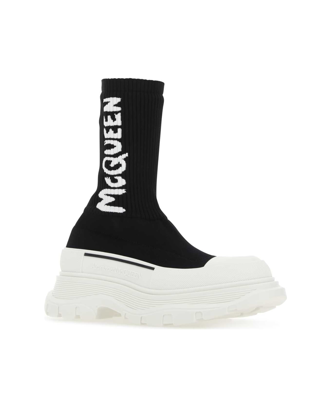 Alexander McQueen Black Stretch Nylon Tread Slick Sneakers - 1041