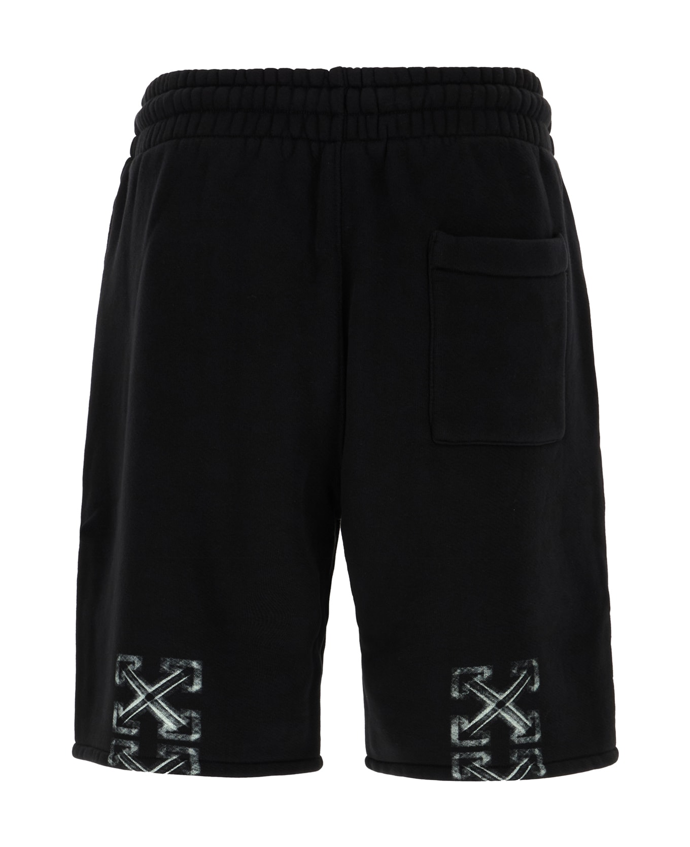 Off-White Black Cotton Bermuda Shorts - BLACK