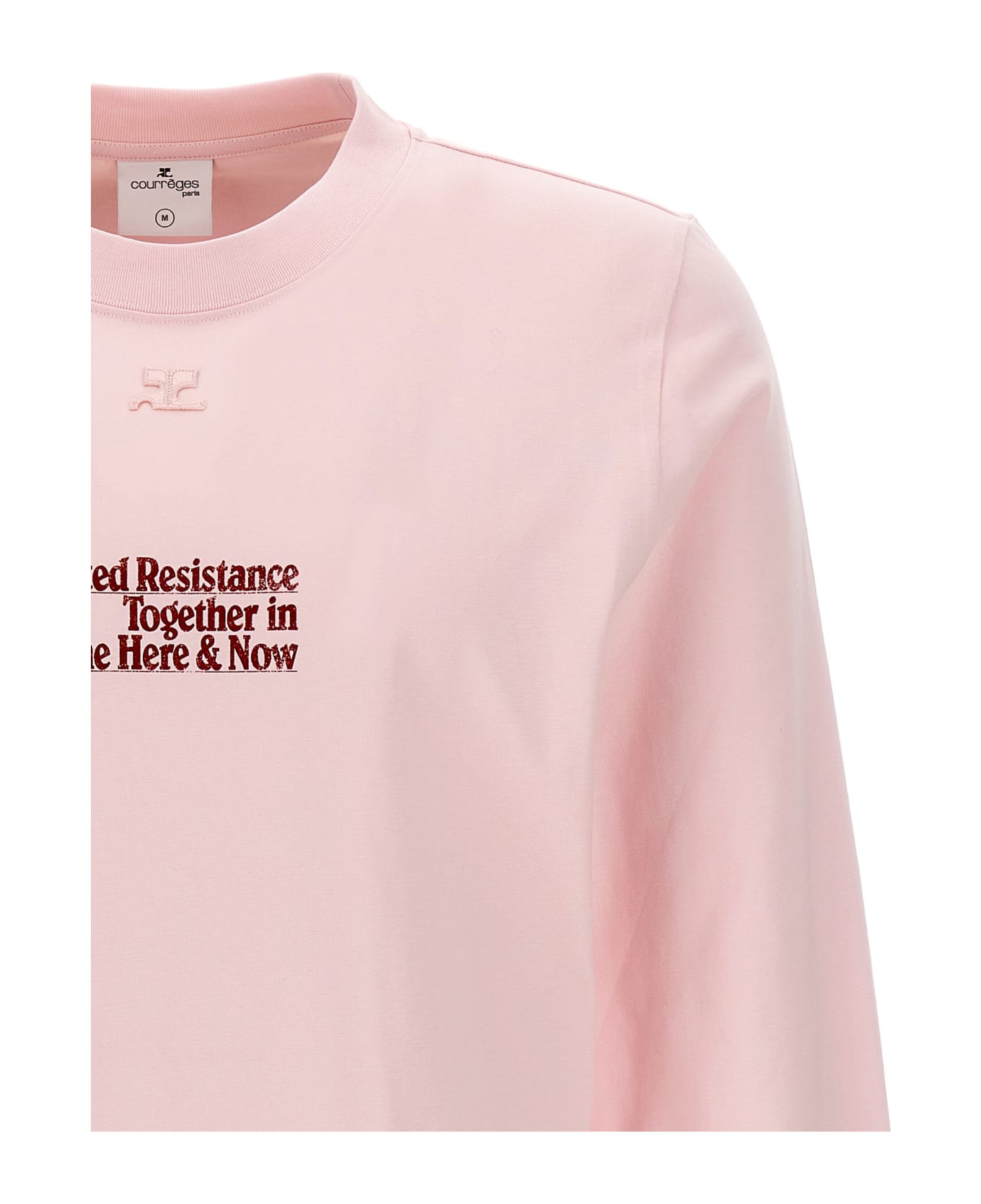 Courrèges 'ac Straight Printed' T-shirt - Pink