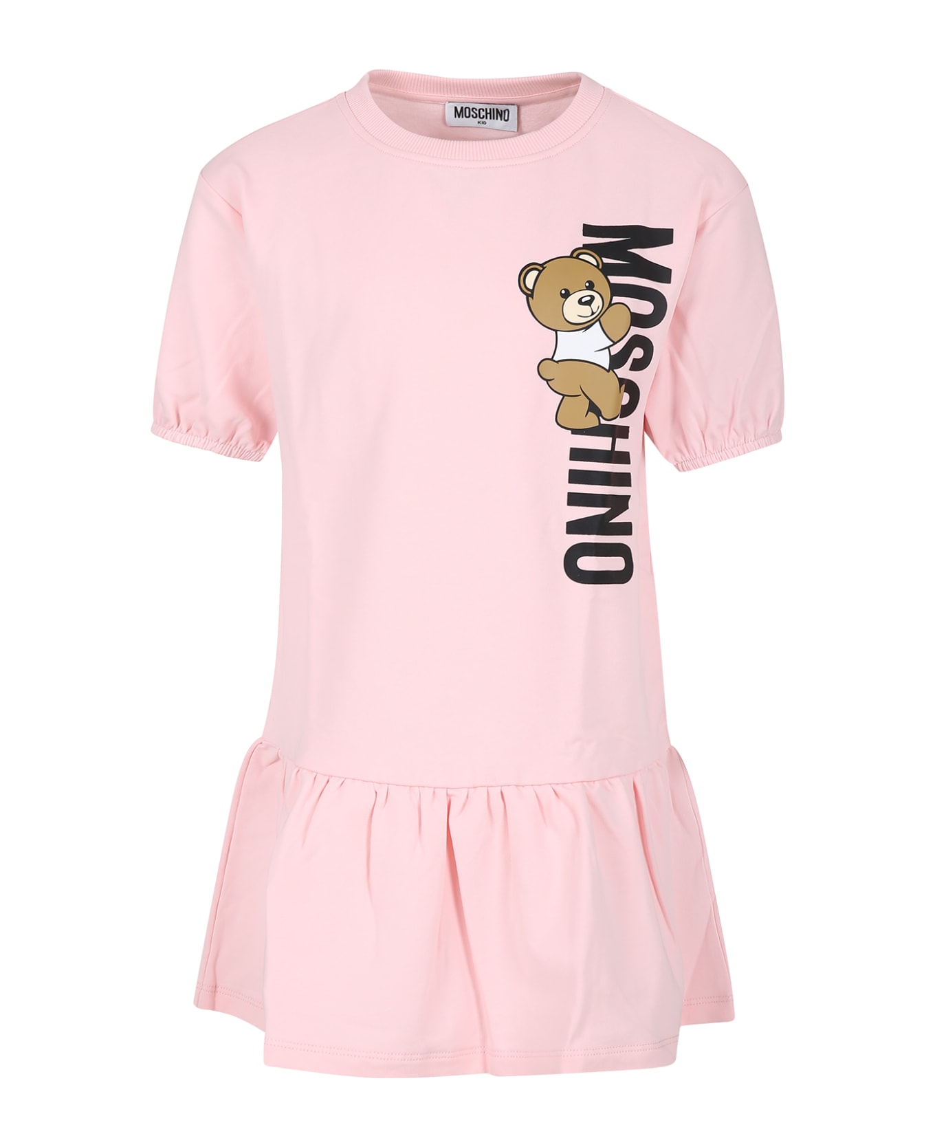 Moschino Pink Dress For Girl With Teddy Bear - Pink ワンピース＆ドレス