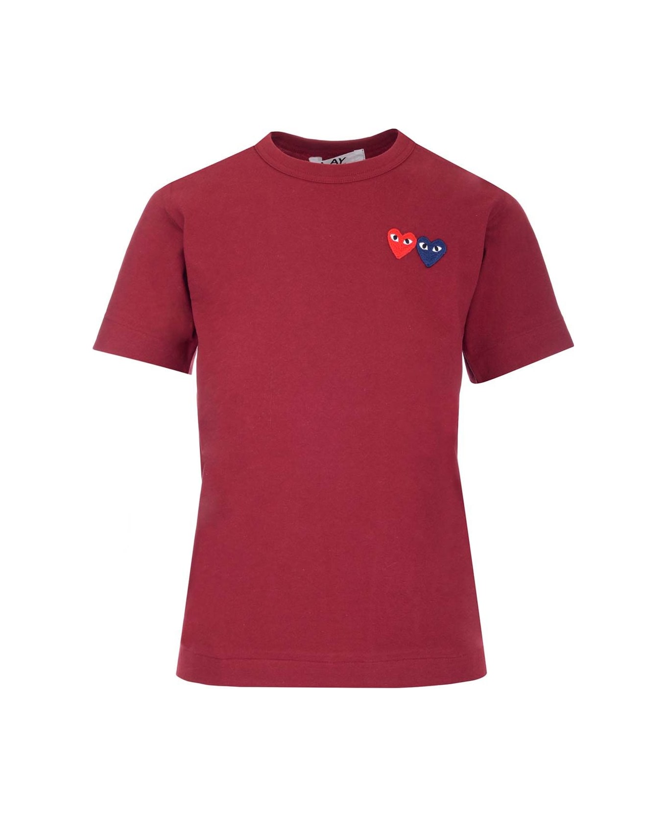 Comme des Garçons Play Multi Hearts T-shirt - Burgundy