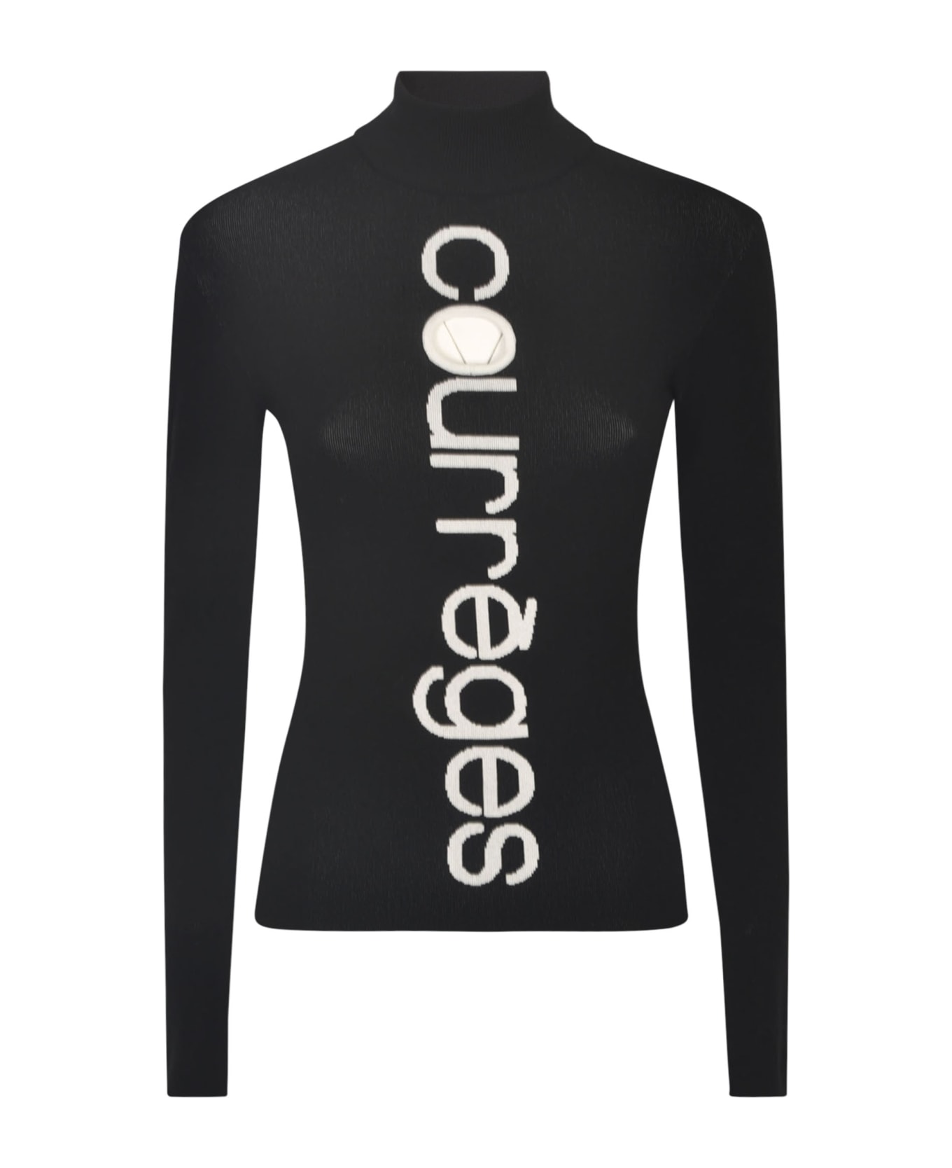 Courrèges Logo Knit Sweater - Black/Heritage White ニットウェア