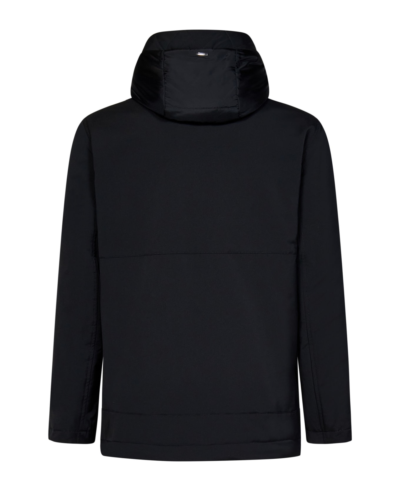 Herno Drawstring Hood Zipped Jacket - Black ジャケット