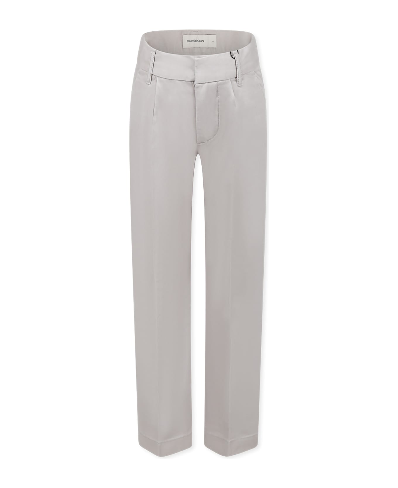 Calvin Klein Beige Trousers For Boy With Logo - Ivory