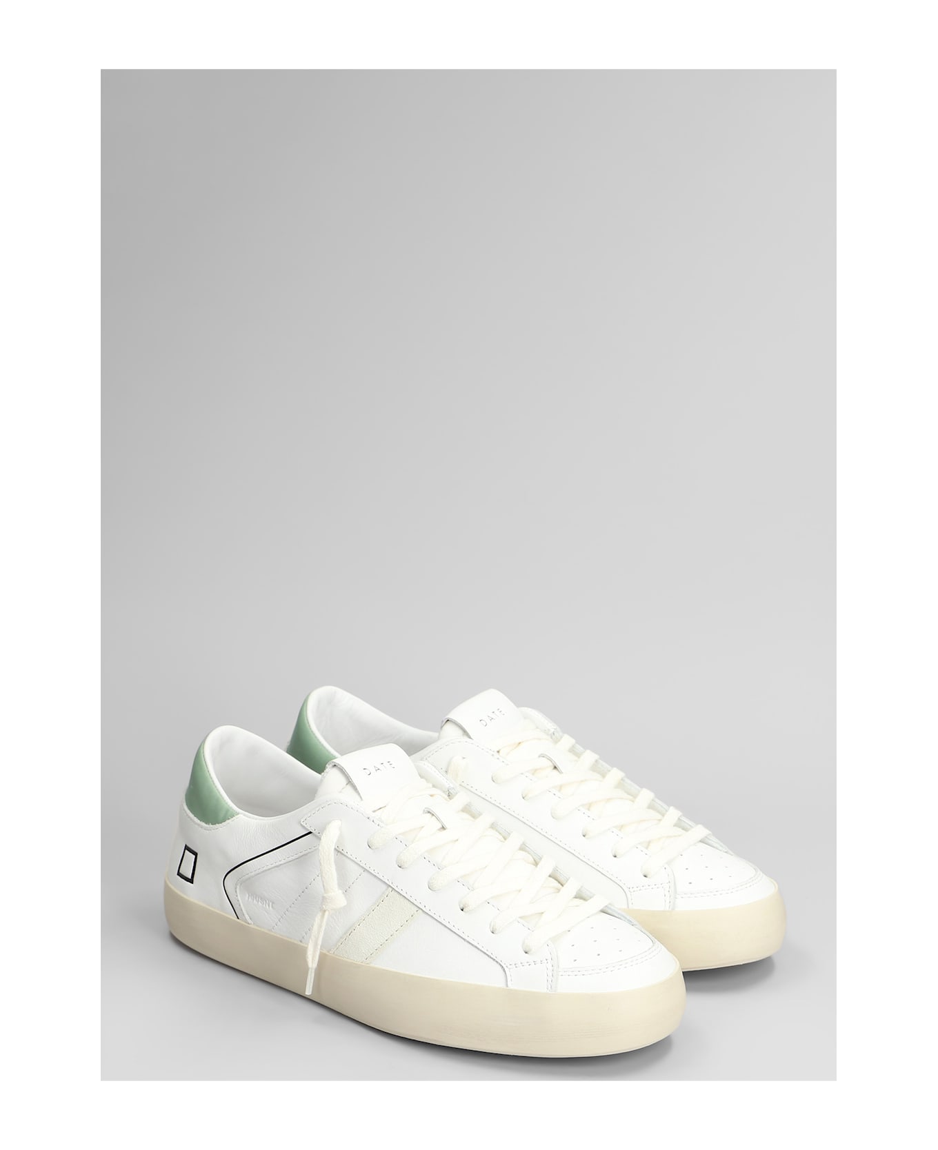 D.A.T.E. Hill Low Sneakers In White Suede And Leather - white