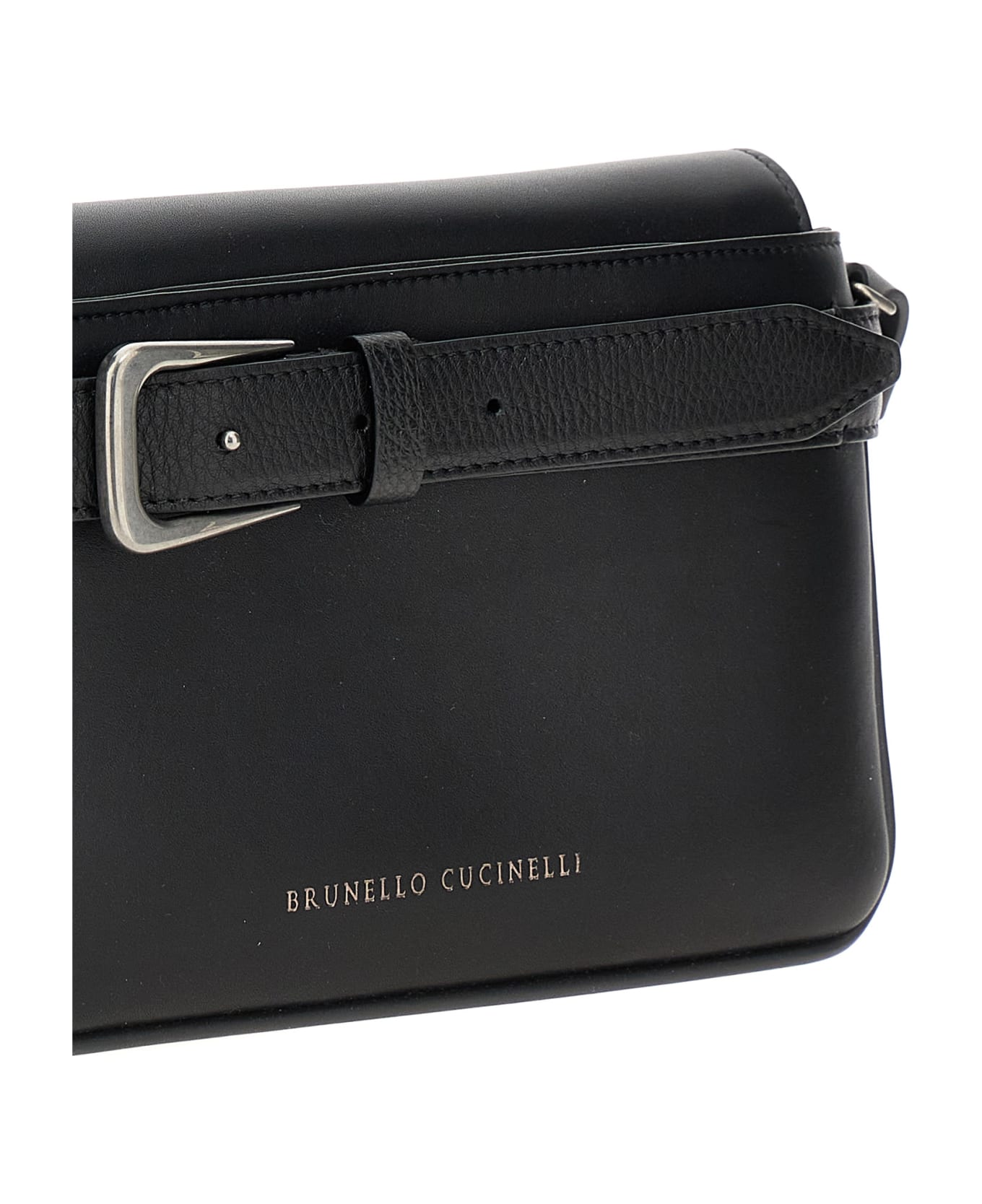 Brunello Cucinelli 'belt Detail' Crossbody Bag - Black  