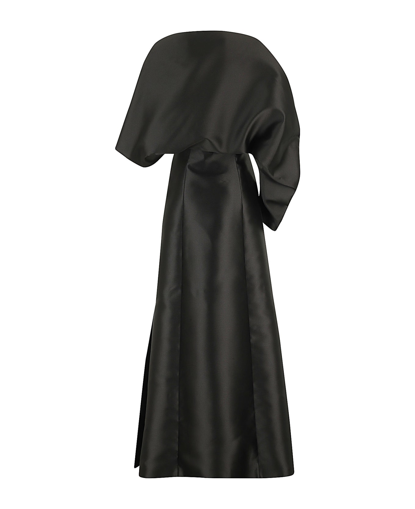 Alberta Ferretti Square-neck A-line Long Dress - Nero