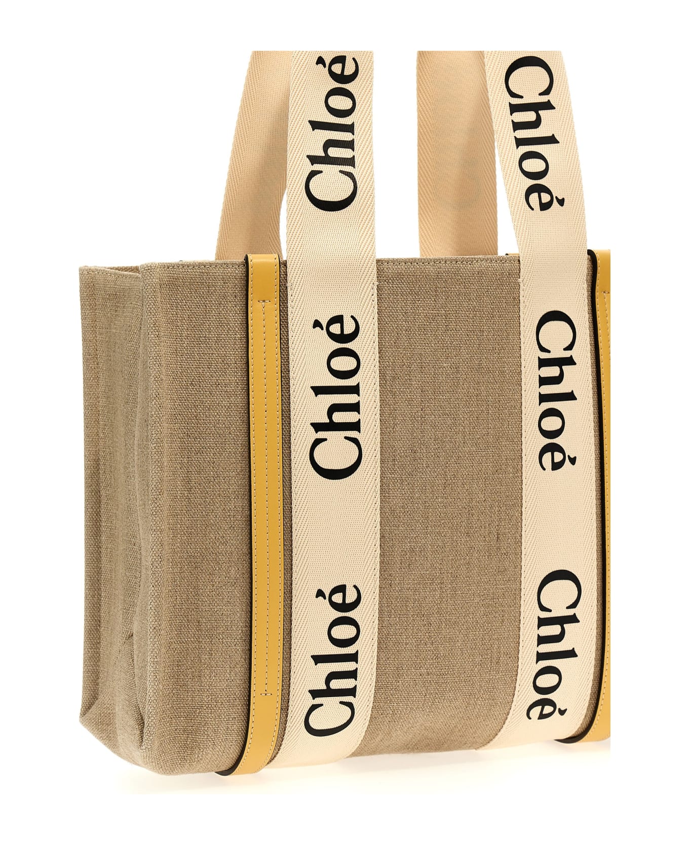 Chloé Woody Medium Tote Bag - Yellow