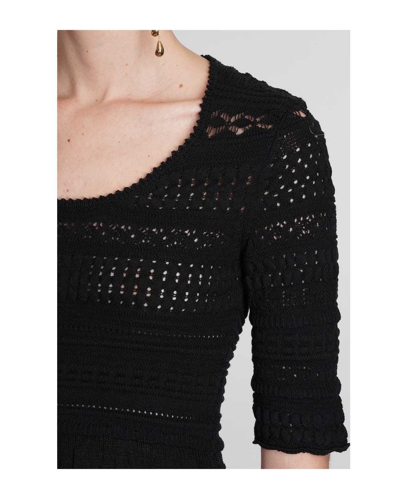 Marant Étoile Embroidered Cotton Dress - black