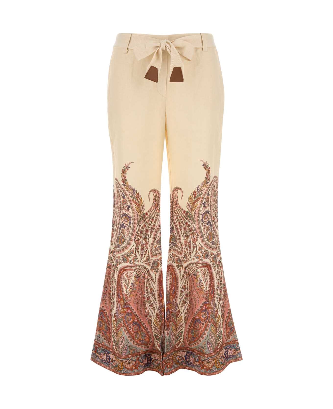 Zimmermann Printed Linen Rhiannon Pant - CREAMPAISLEY