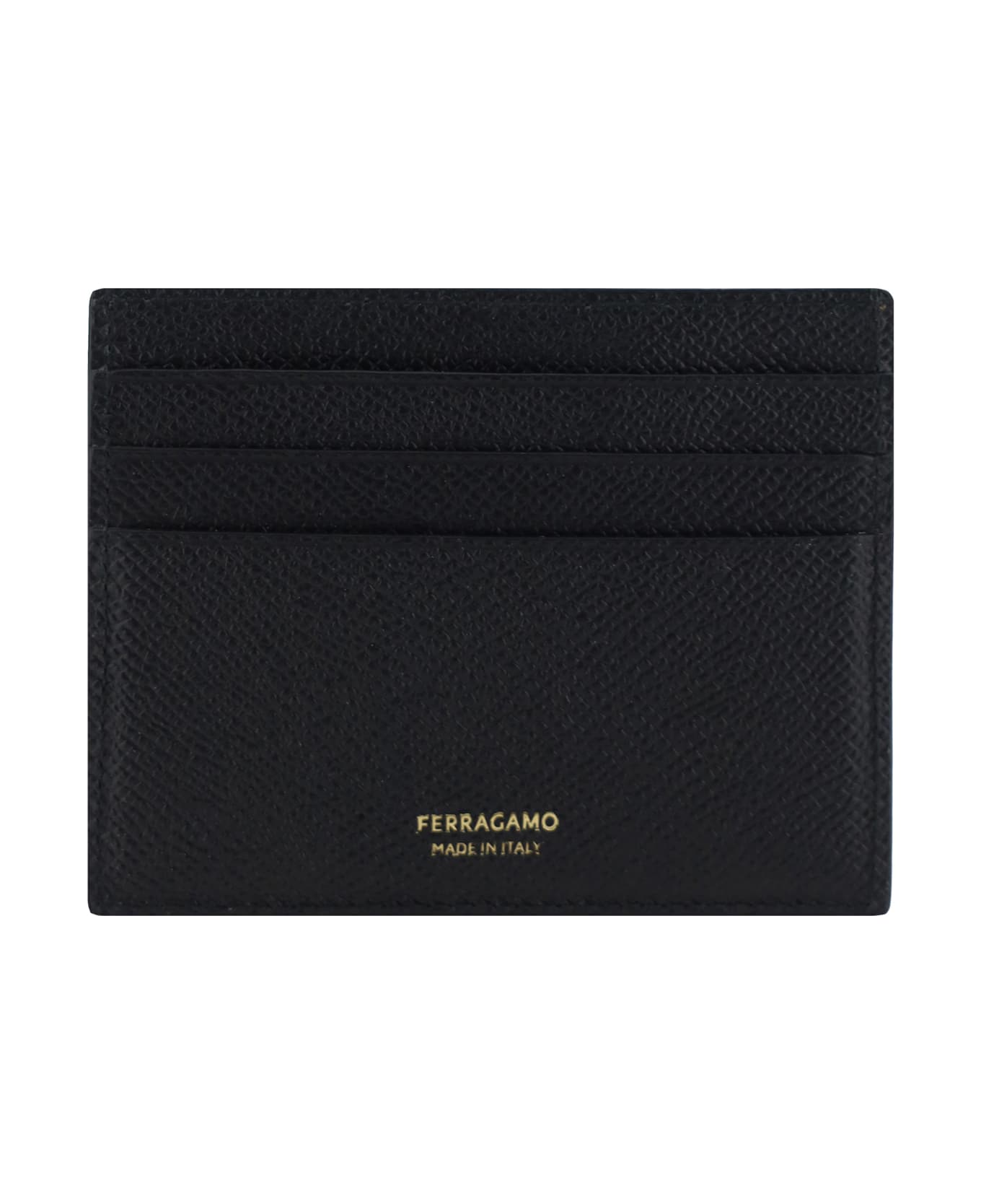 Ferragamo Leather Card Holder - BLACK