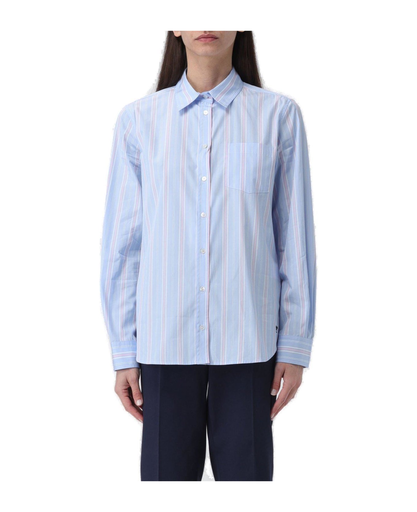 Weekend Max Mara Striped Long-sleeved Shirt - Azzurro シャツ