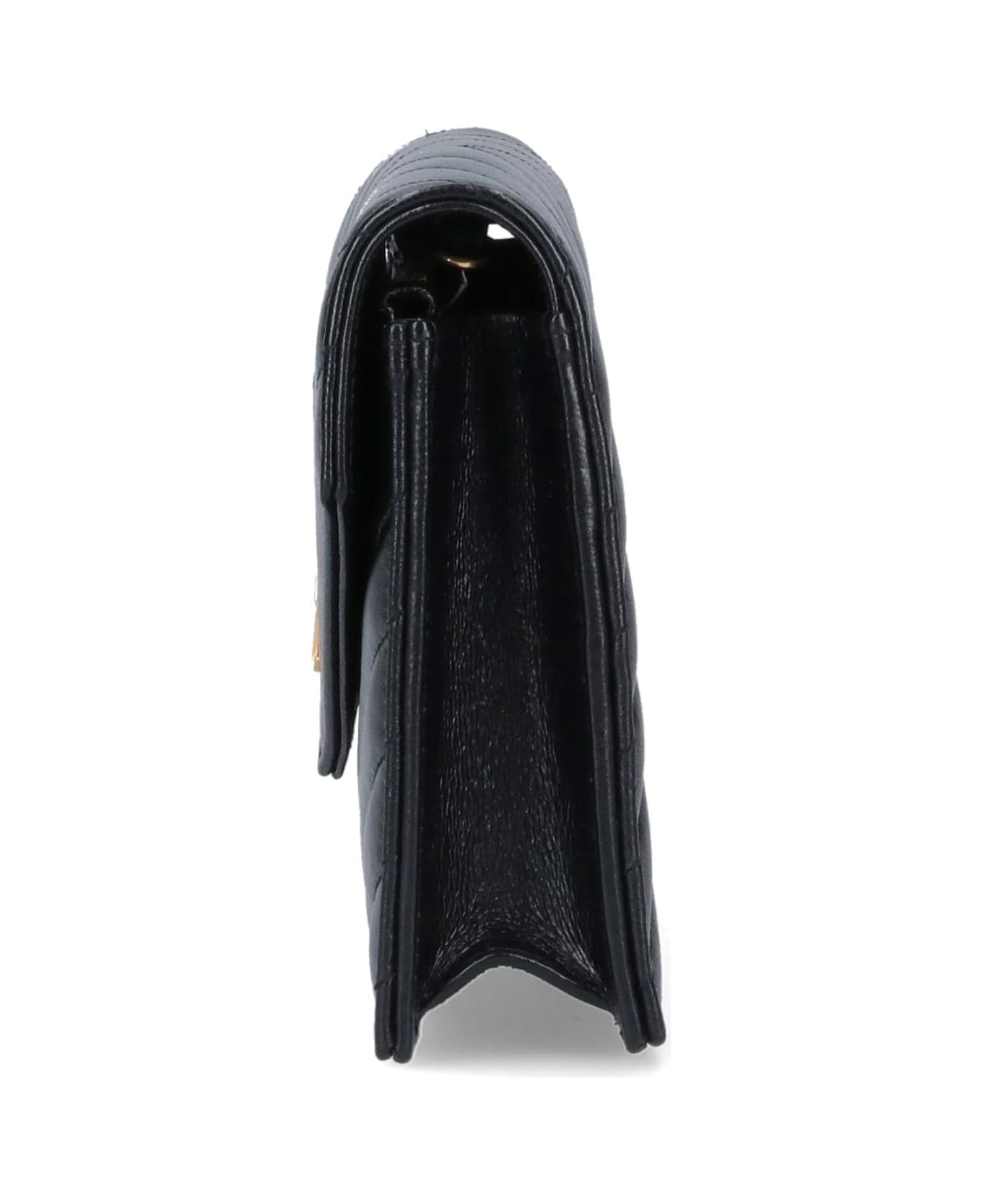 Saint Laurent Envelope Cassandre Chain Wallet - Black