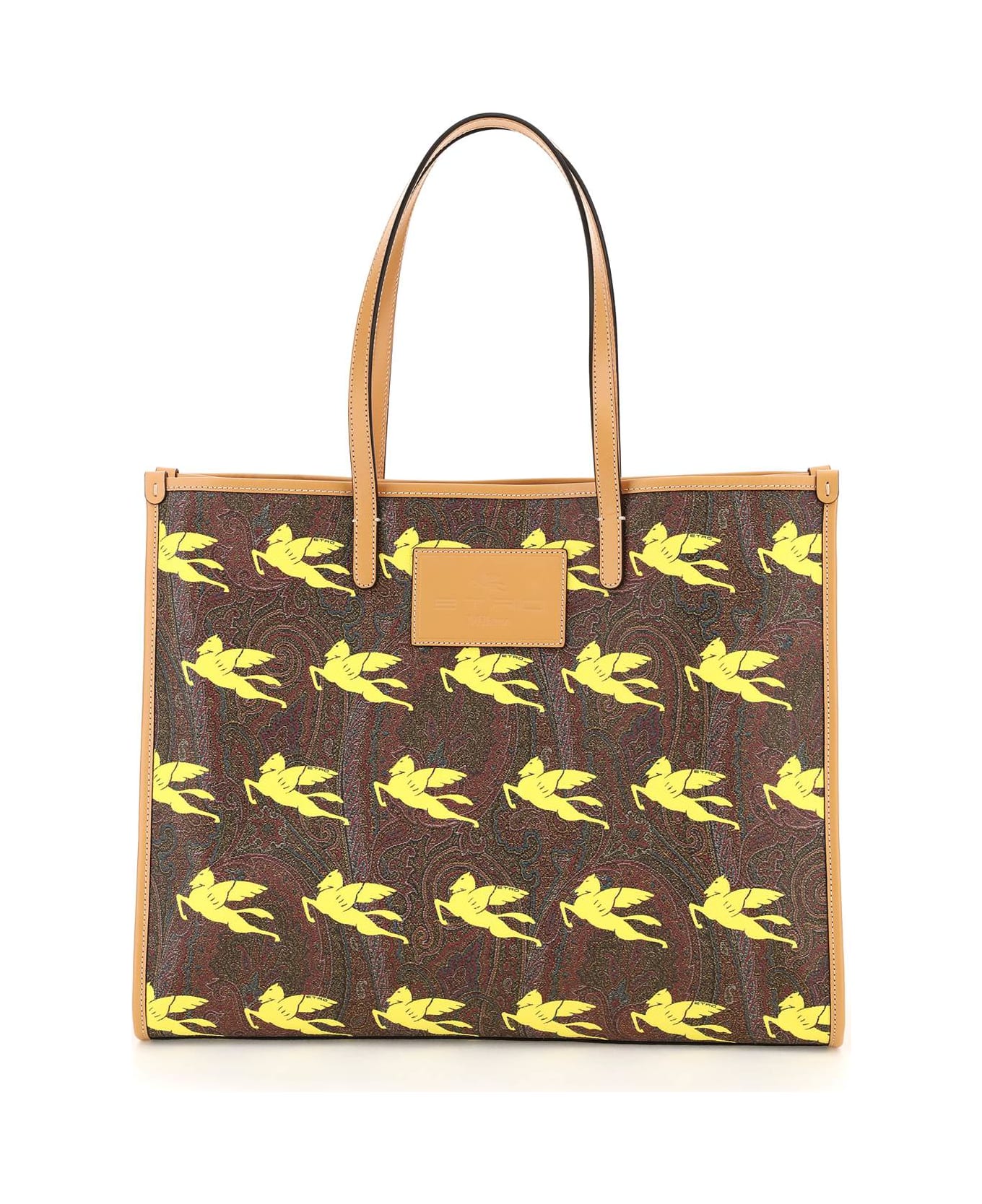 Etro Pegaso Paisley Shopping Bag - YELLOW (Brown)