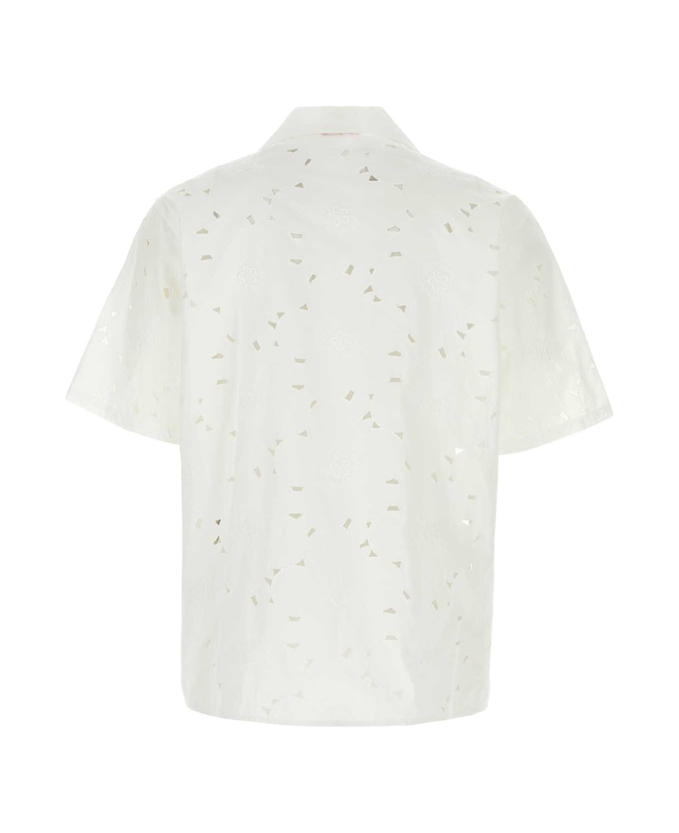 Valentino Garavani White Cotton Blend Shirt - BIANCO