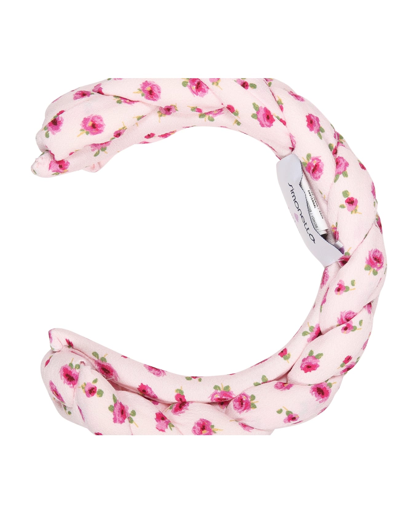 Simonetta Pink Headband For Girl With Floral Print - Pink