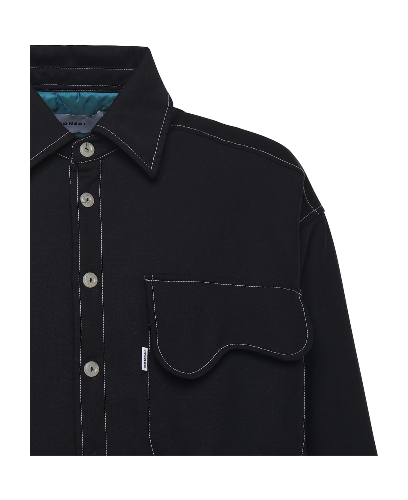 Bonsai Overshirt With Chest Pocket - Black