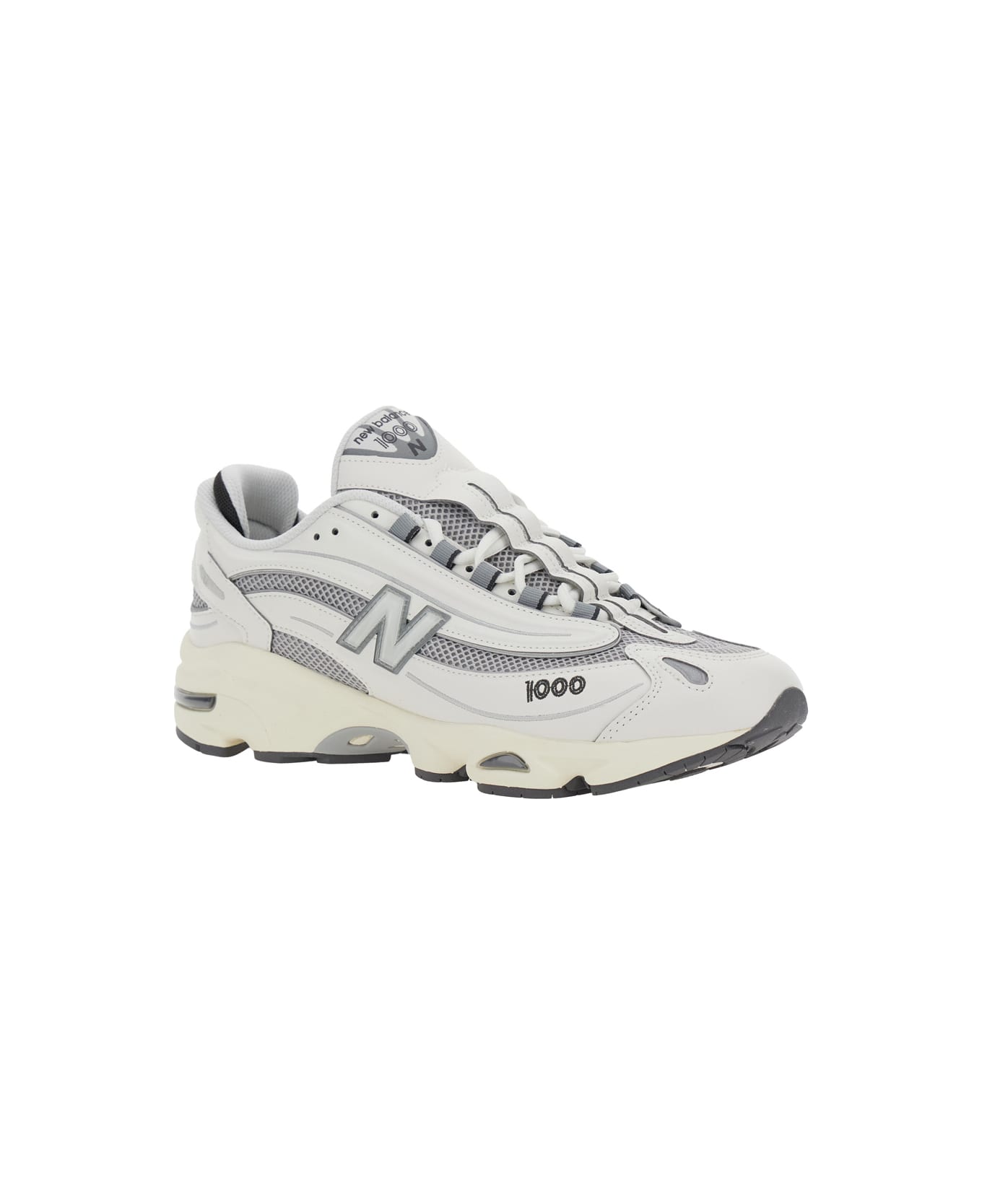 New Balance Grey Low Top Sneakers With Logo Patch On Side And Tongue And Perforated Panels In Tech Fabric Unisex - Grey