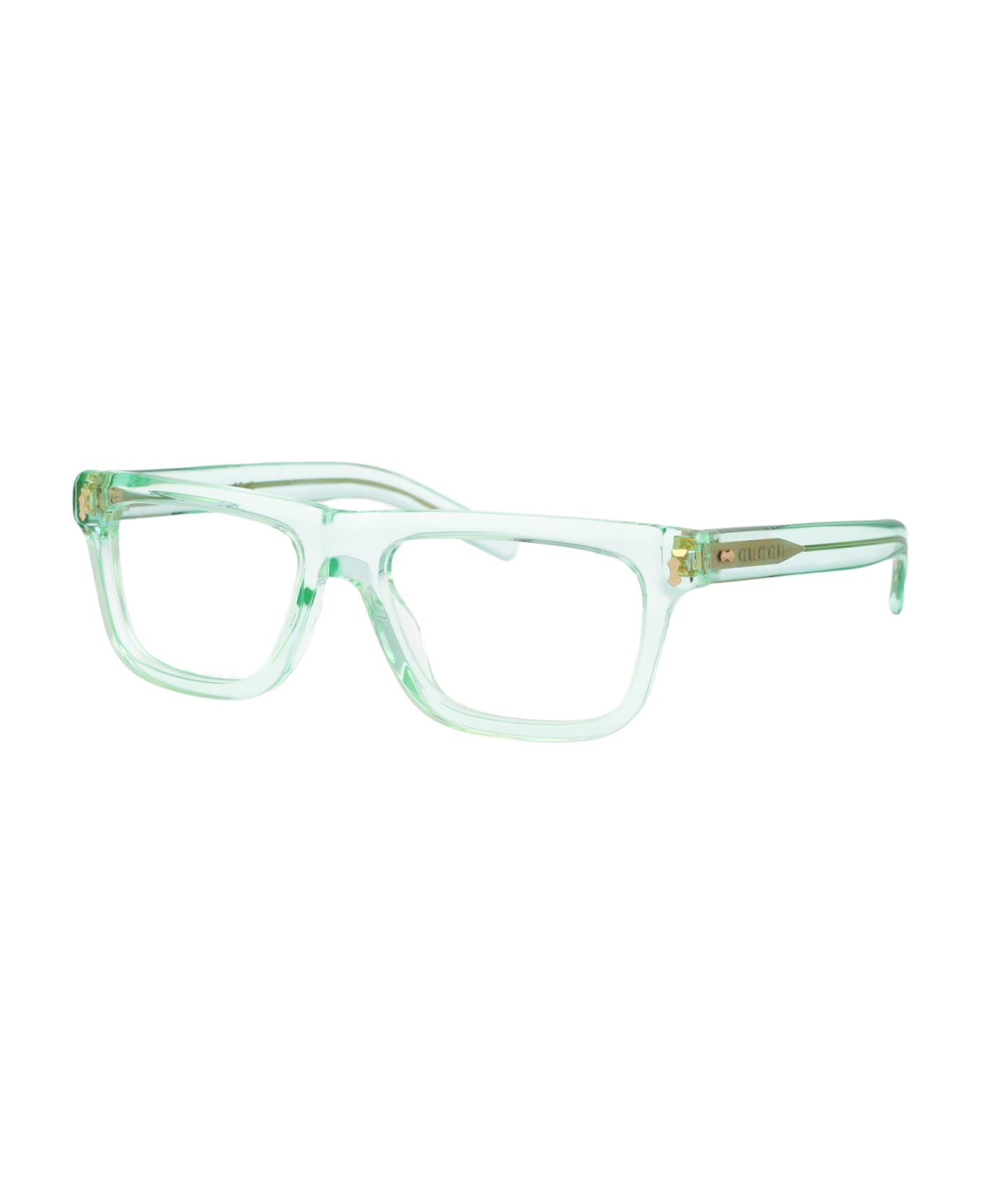 Gucci Eyewear Gg1525o Glasses - 004 GREEN GREEN TRANSPARENT
