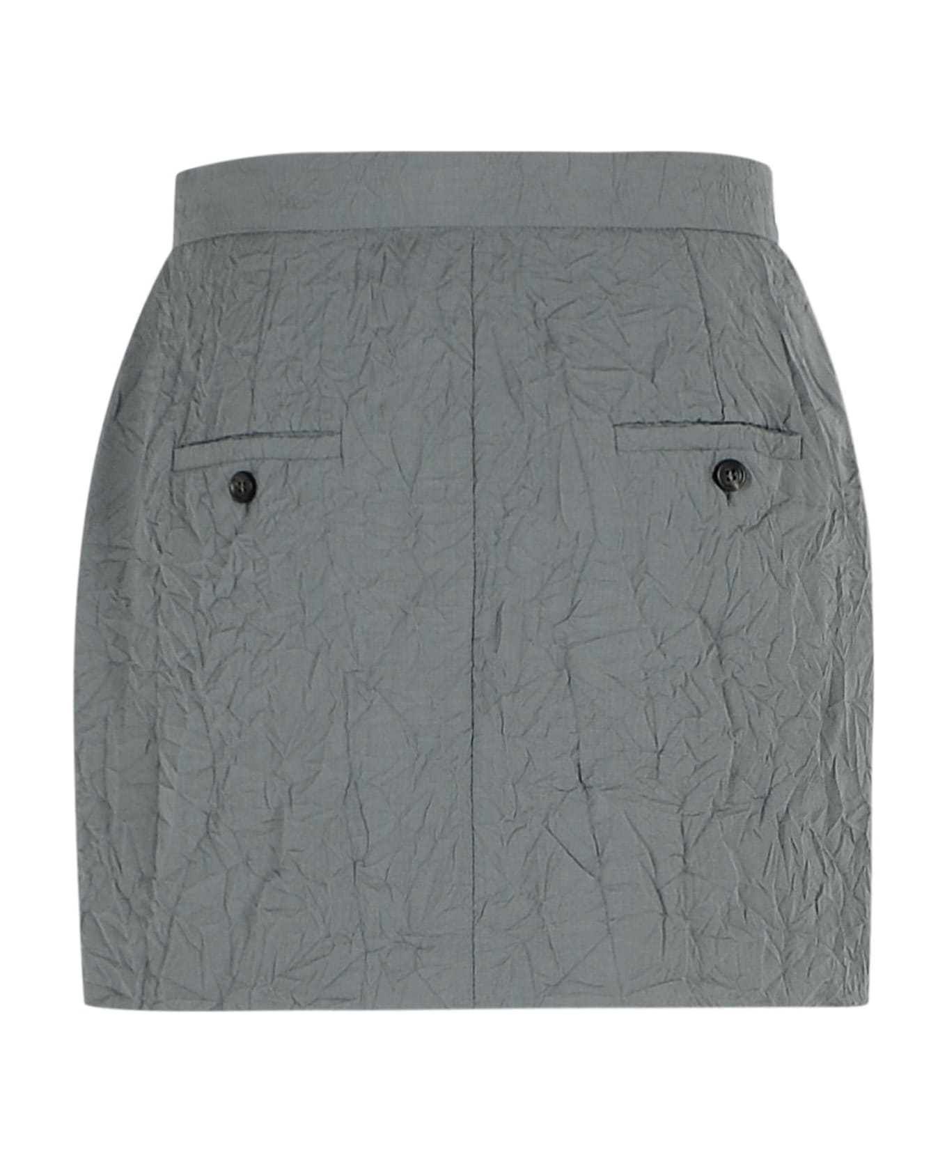 Max Mara 
abate
 Grey Virgin Wool Skirt - Grey