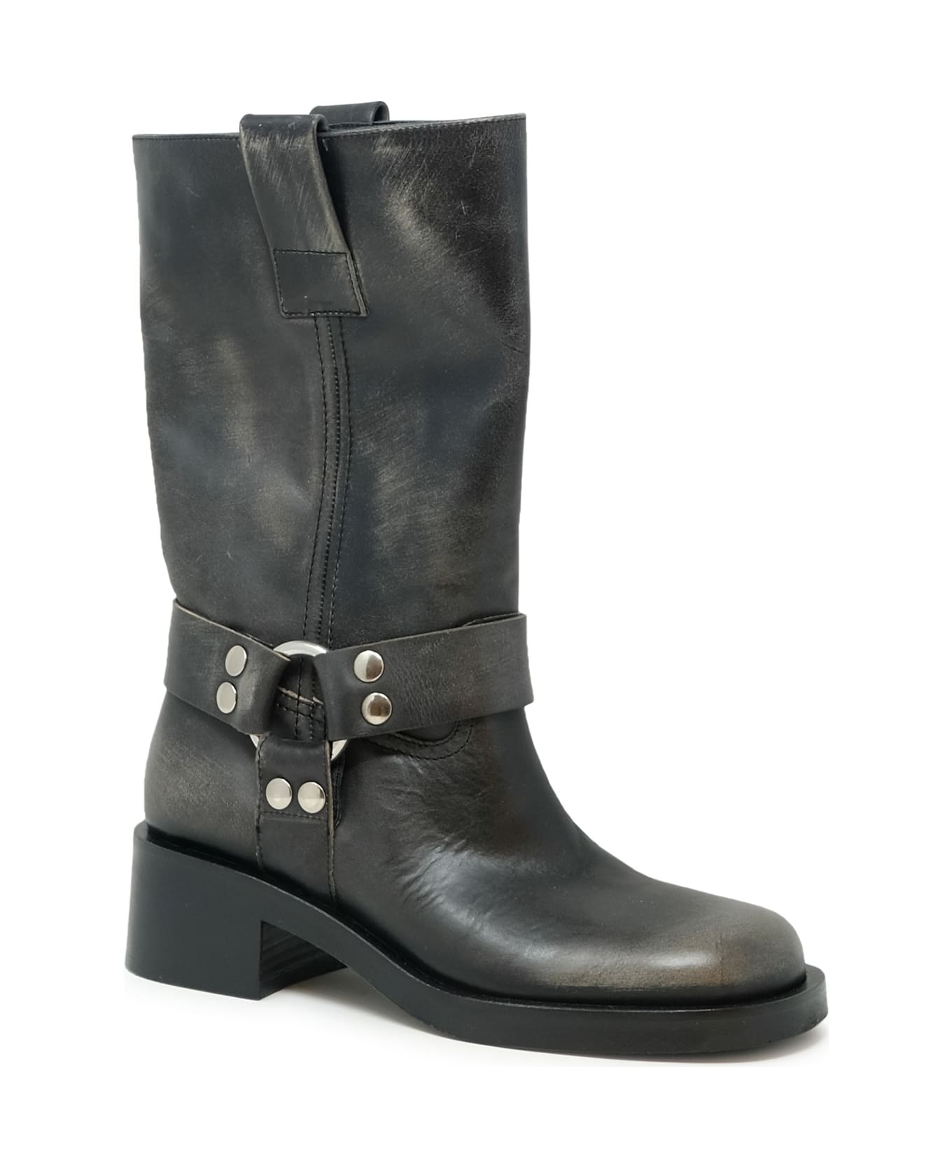 Elena Iachi Leather Boots - BLACK