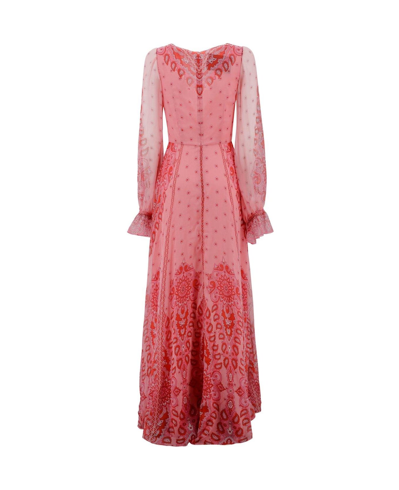 Etro Long-printed Ruffled Dress