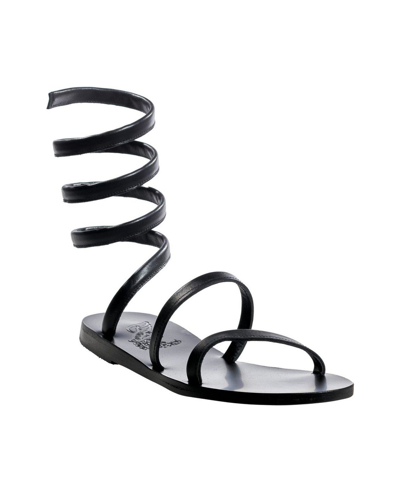 Ancient Greek Sandals Ofis Ankle-wrap Flat Sandals - Black